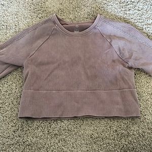 Long sleeve crop top, purple